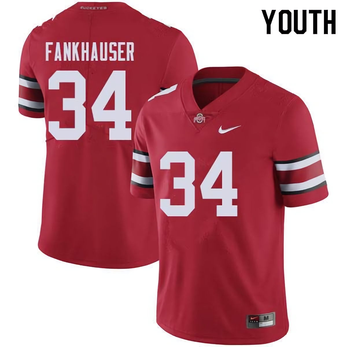 Owen Fankhauser Ohio State Buckeyes Youth NCAA #34 Nike Red College Stitched Football Jersey PKT7856DC